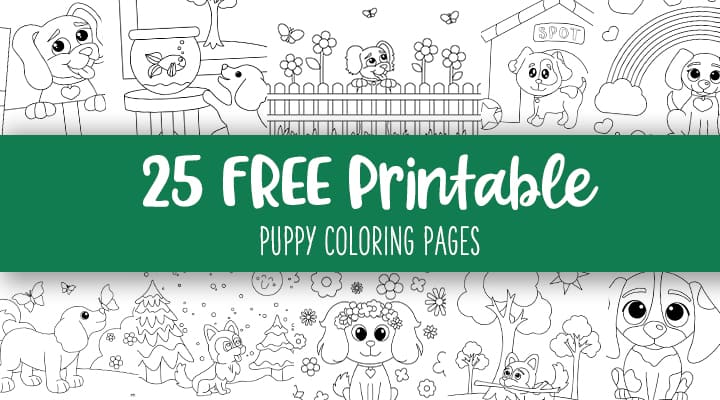 Five Cute Puppies Coloring Sheets for Instant Download 