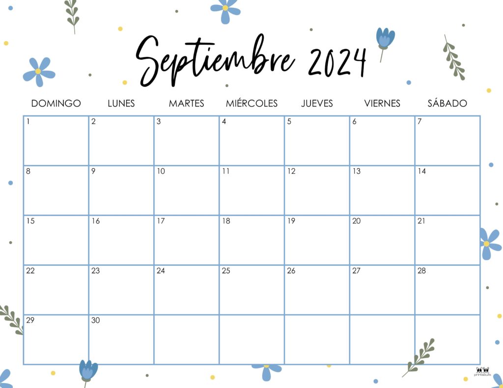 September Calendar 2025 Spanish
