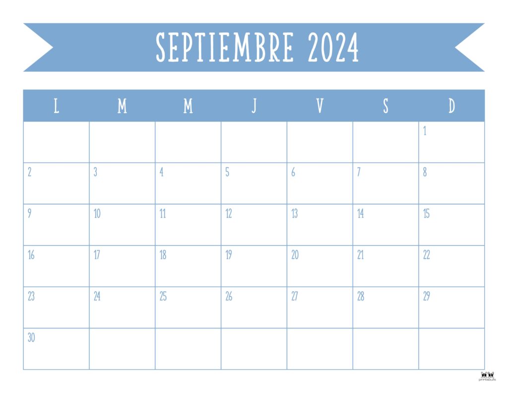 September Calendar 2025 Spanish