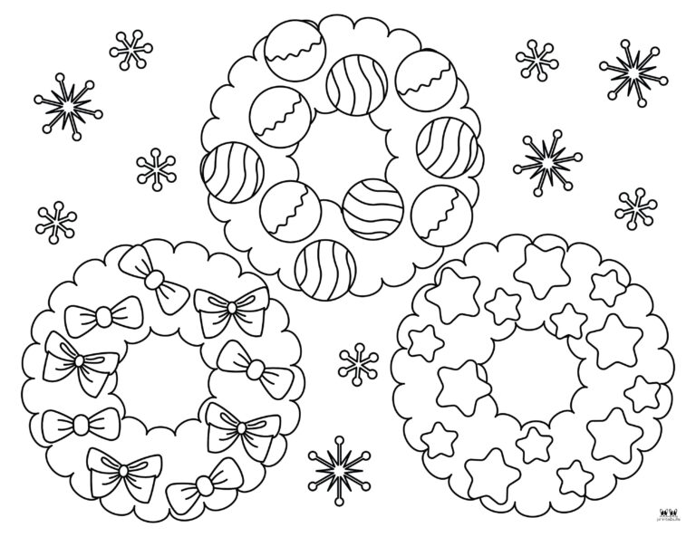 Christmas Wreath Coloring Pages - 25 FREE Pages | Printabulls
