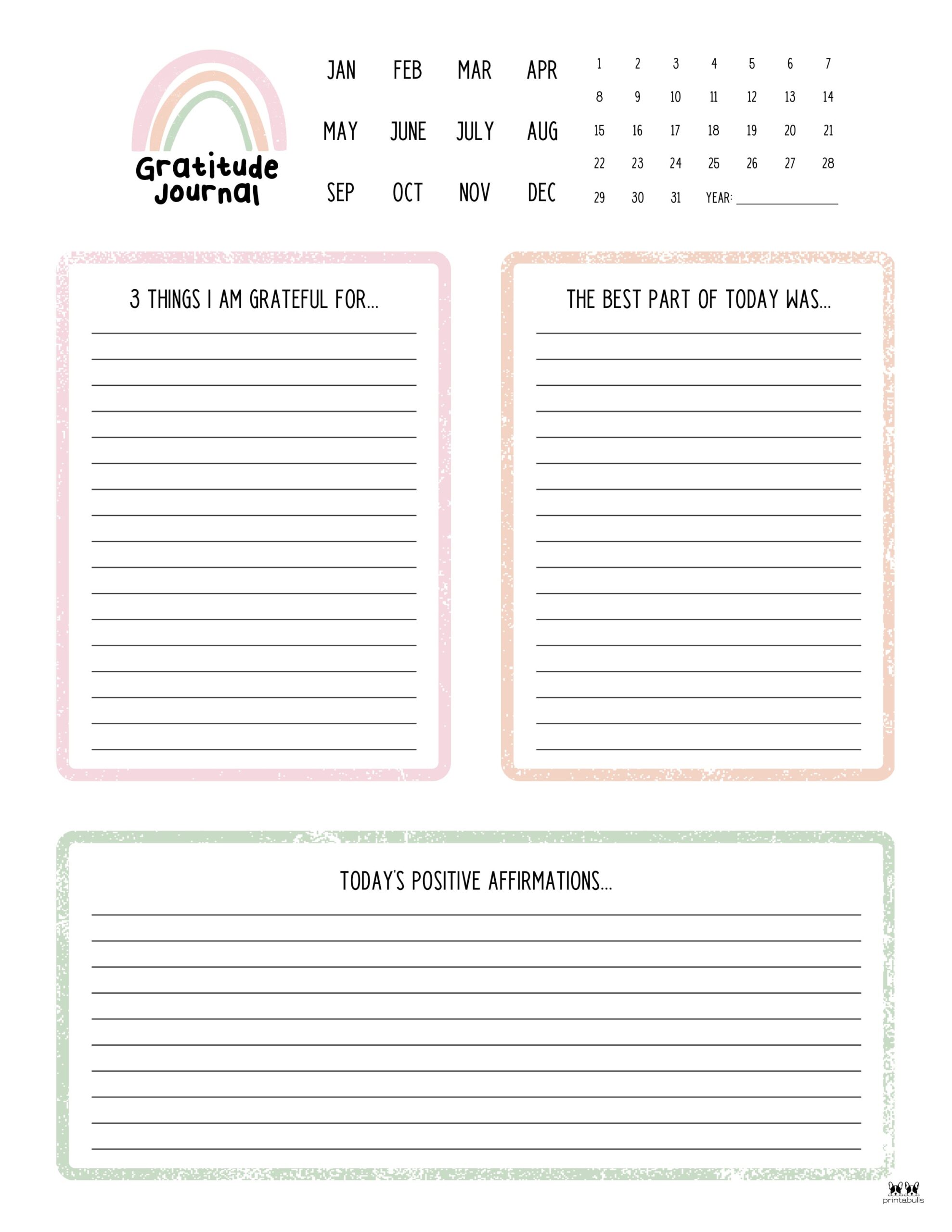 Gratitude Journal Templates 18 - Printable Gratitude Journal Template 4 Scaled 