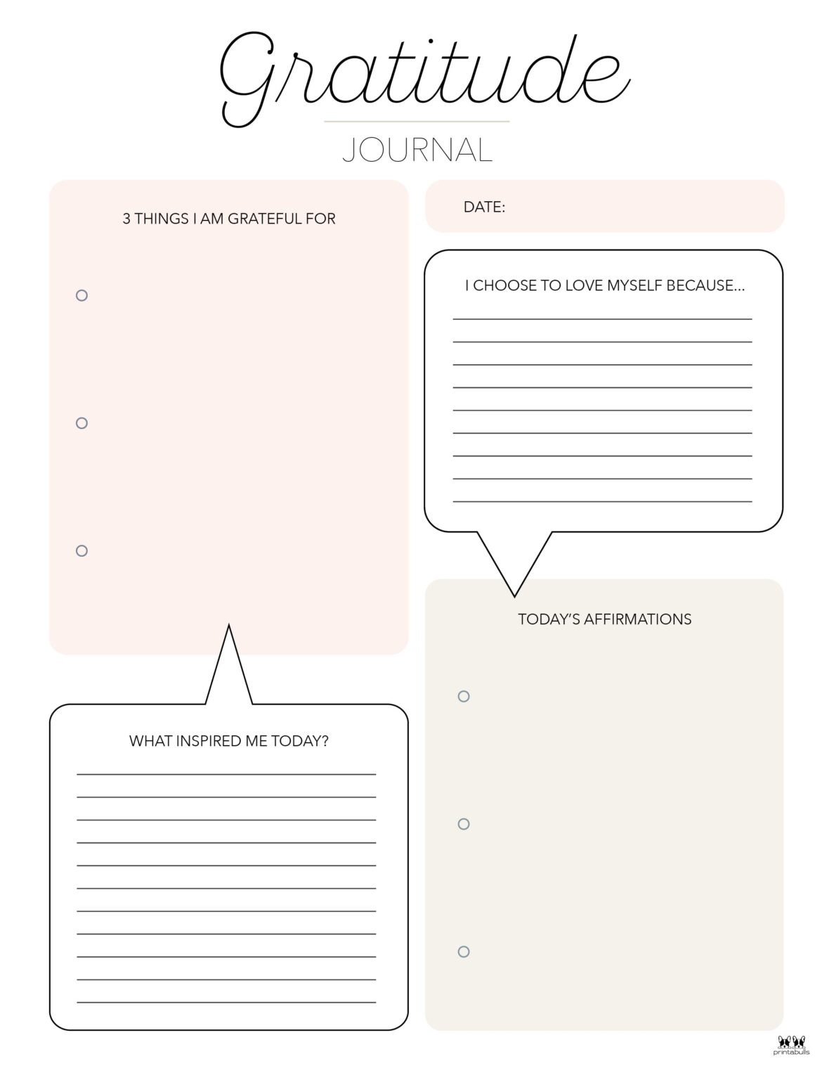 Gratitude Journal Templates - 23 FREE Printables | Printabulls