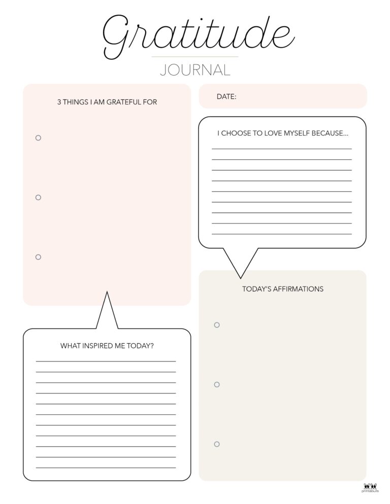 Gratitude Journal Templates 18 FREE Printables PrintaBulk
