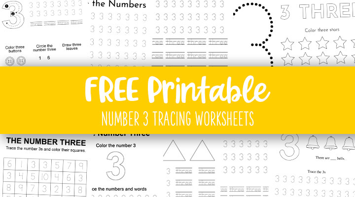 Number 3 Tracing Worksheets 15 FREE Pages Printabulls
