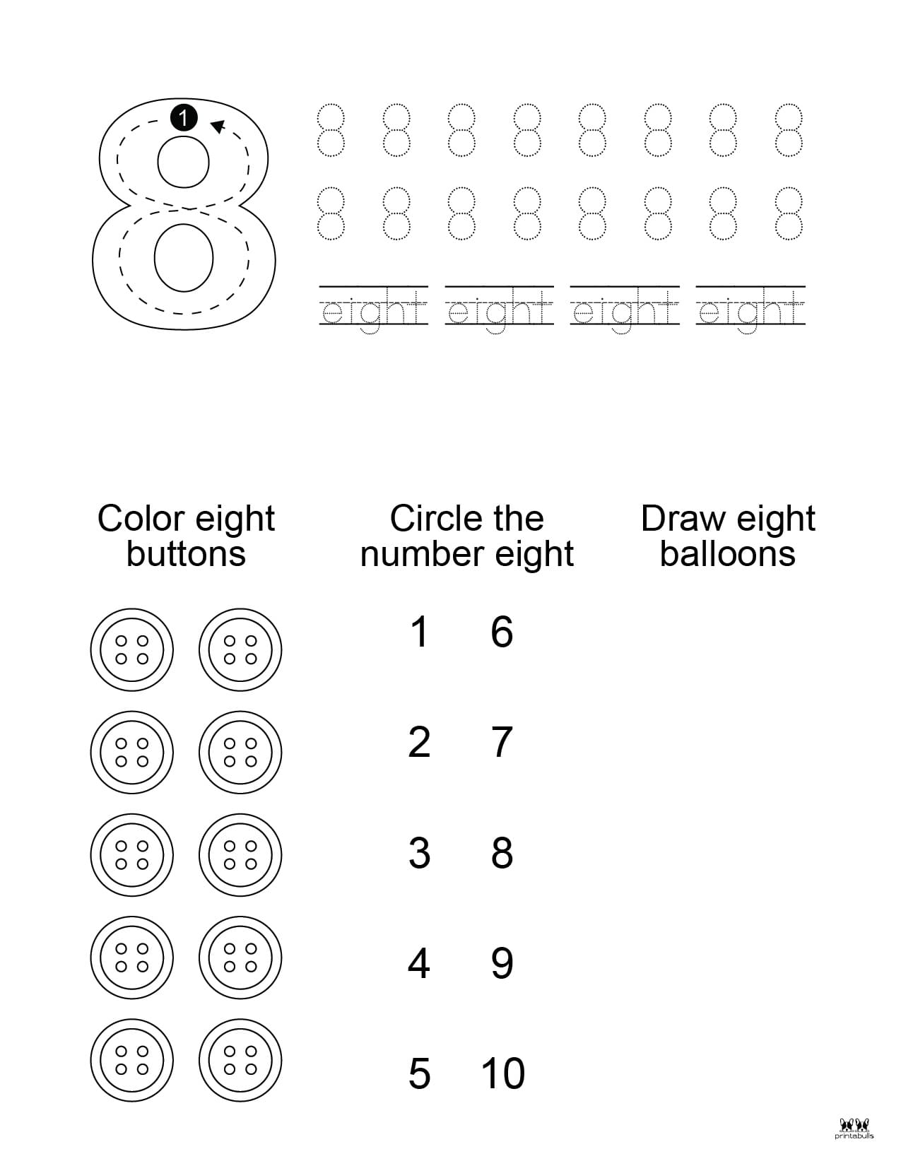 Number 8 Tracing Worksheets 15 FREE Pages Printabulls