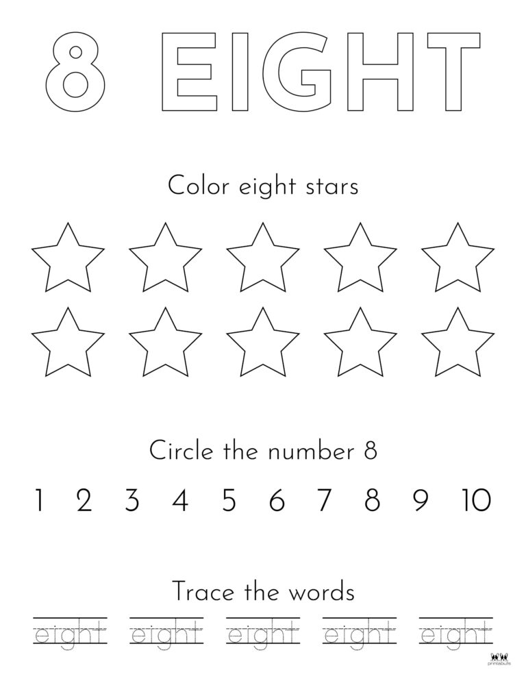 Number 8 Tracing Worksheets - 15 FREE Pages | Printabulls
