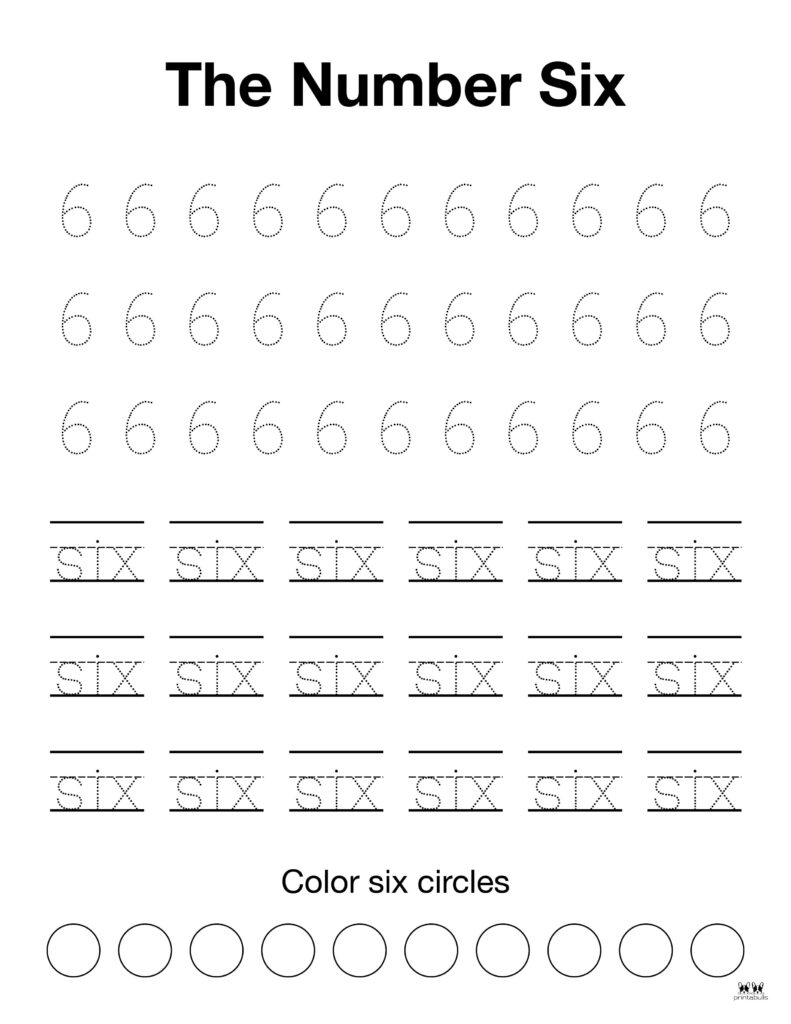 Number 6 Tracing Worksheets - 15 FREE Pages | Printabulls