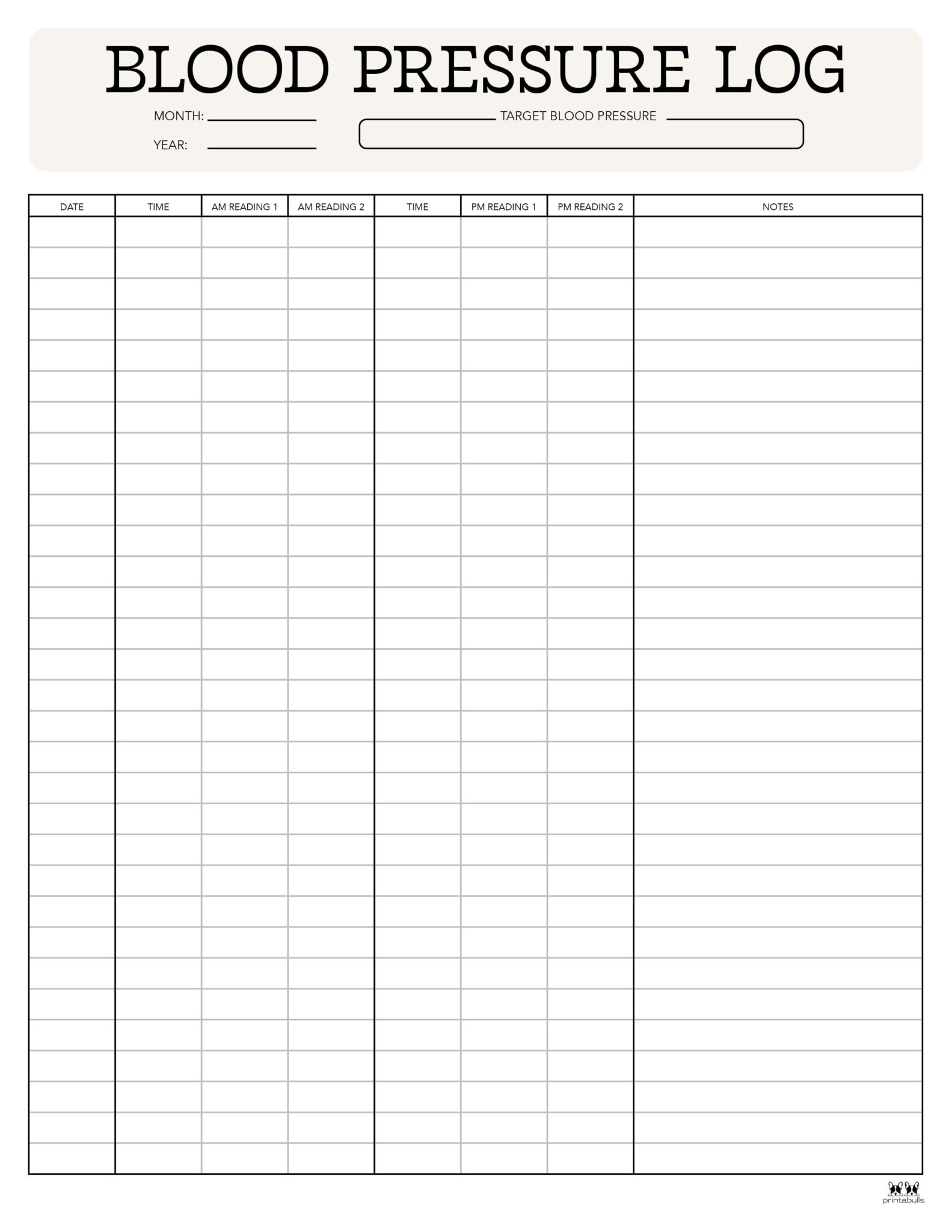 Blood Pressure Logs 25 FREE Printables Printabulls blood-pressure-logs-25-free-printables-printabulls