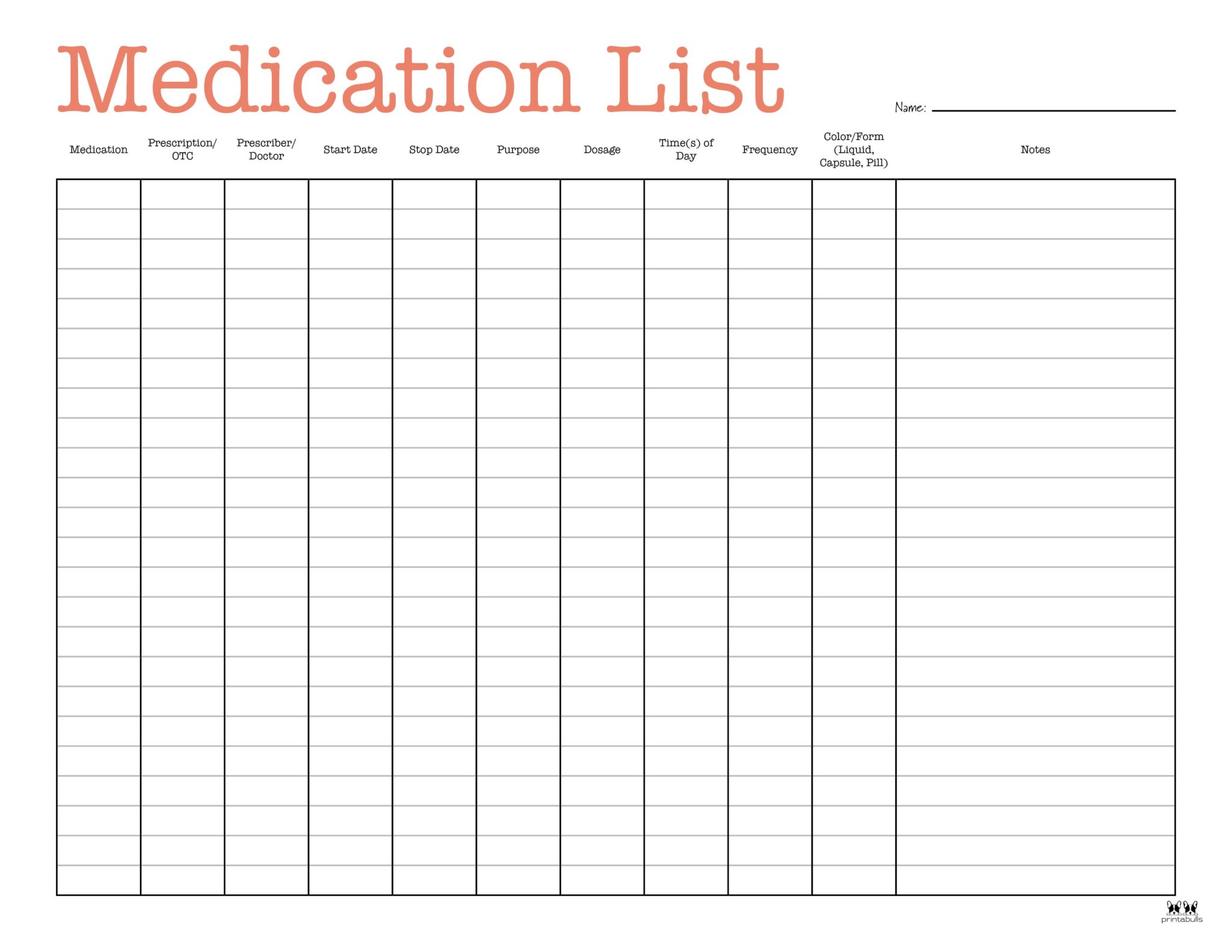 Printable Medication Cars Printable Medication Cars