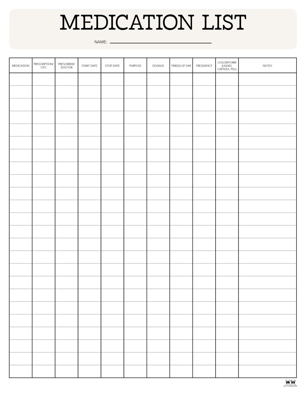 medication-list-templates-25-free-printables-printabulls
