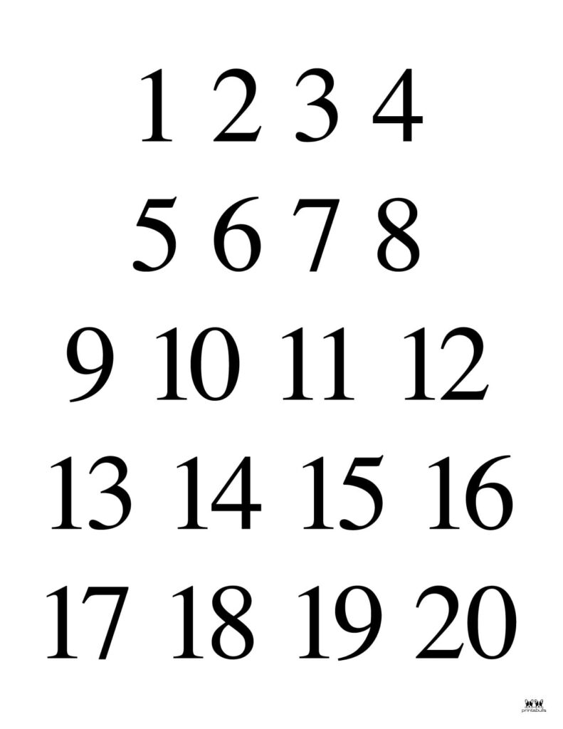 Printable+Numbers+1+20  Large printable numbers, Printable numbers, Large  printable