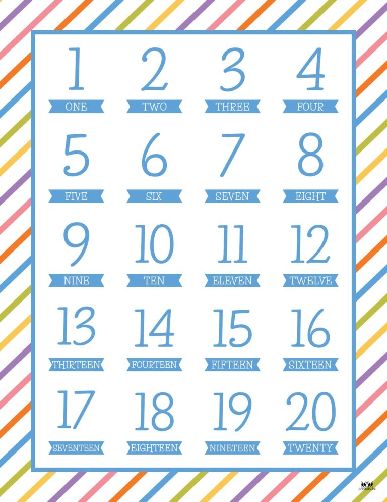 Printable Numbers - 58 FREE Printables | Printabulls