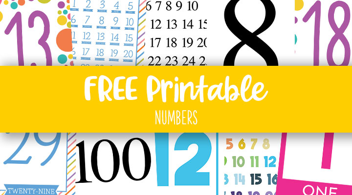 Printable Numbers - 58 FREE Printables
