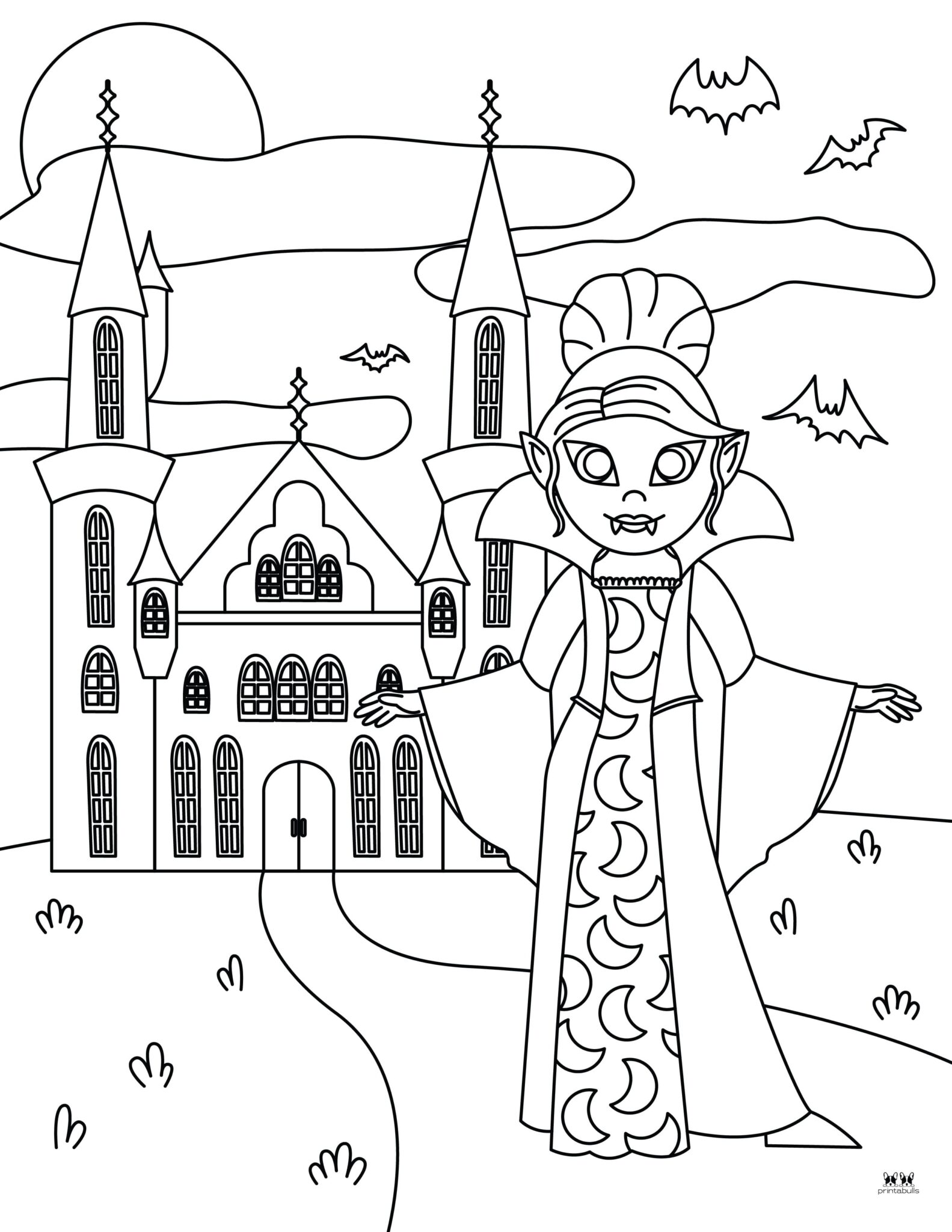 Vampire Coloring Pages & Outlines - 26 FREE Pages | Printabulls