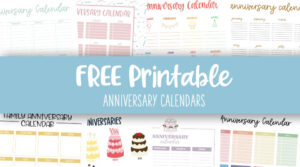 Anniversary Calendars - 8 FREE Printables - PrintaBulk