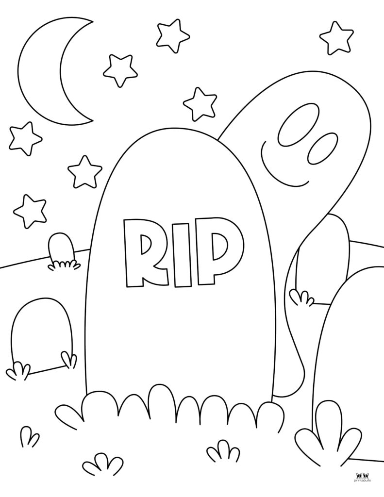 Printable-Graveyard-Coloring-Page-1