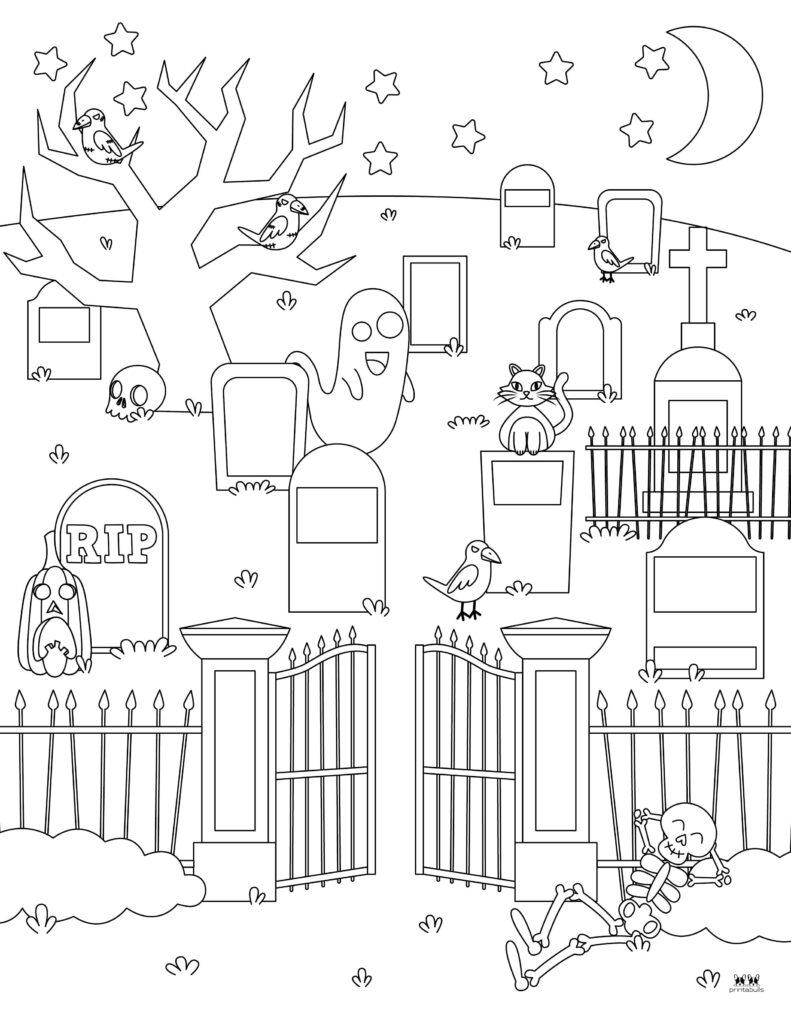 Printable-Graveyard-Coloring-Page-3