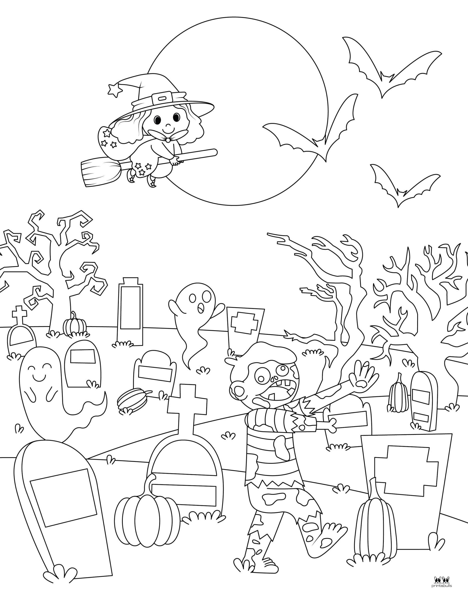 Graveyard Coloring Pages - 25 FREE Pages - PrintaBulk
