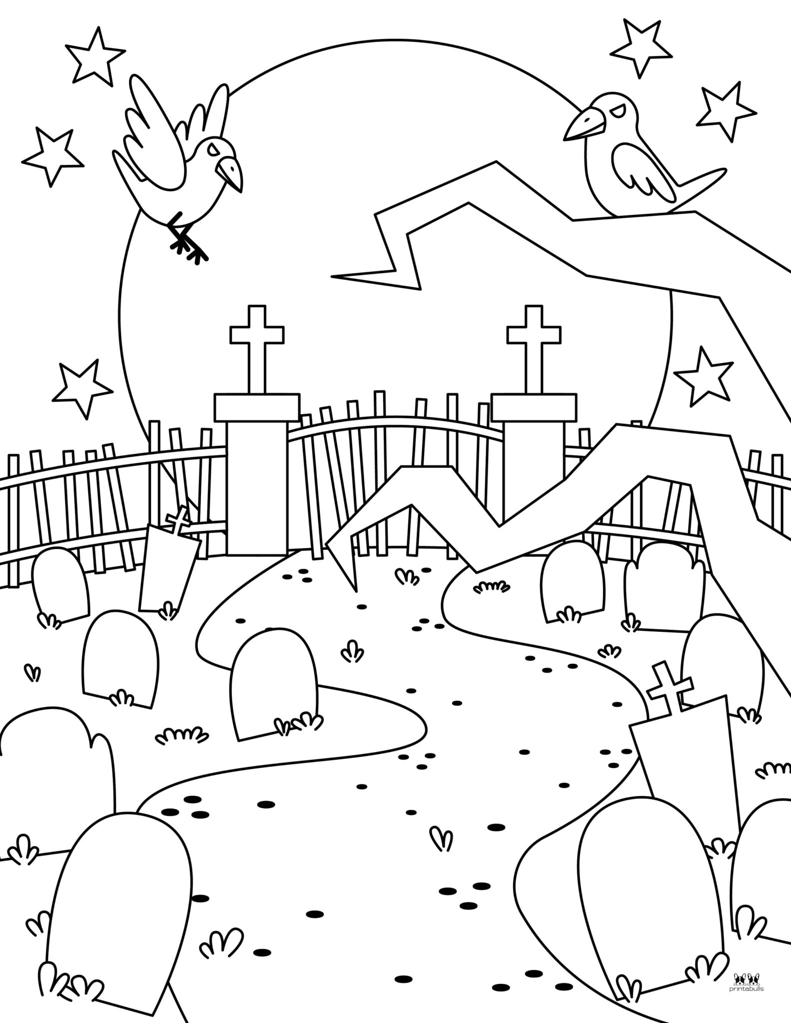 Graveyard Coloring Pages 25 FREE Pages Printabulls