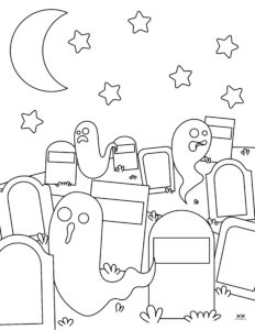 Graveyard Coloring Pages - 25 FREE Pages | Printabulls