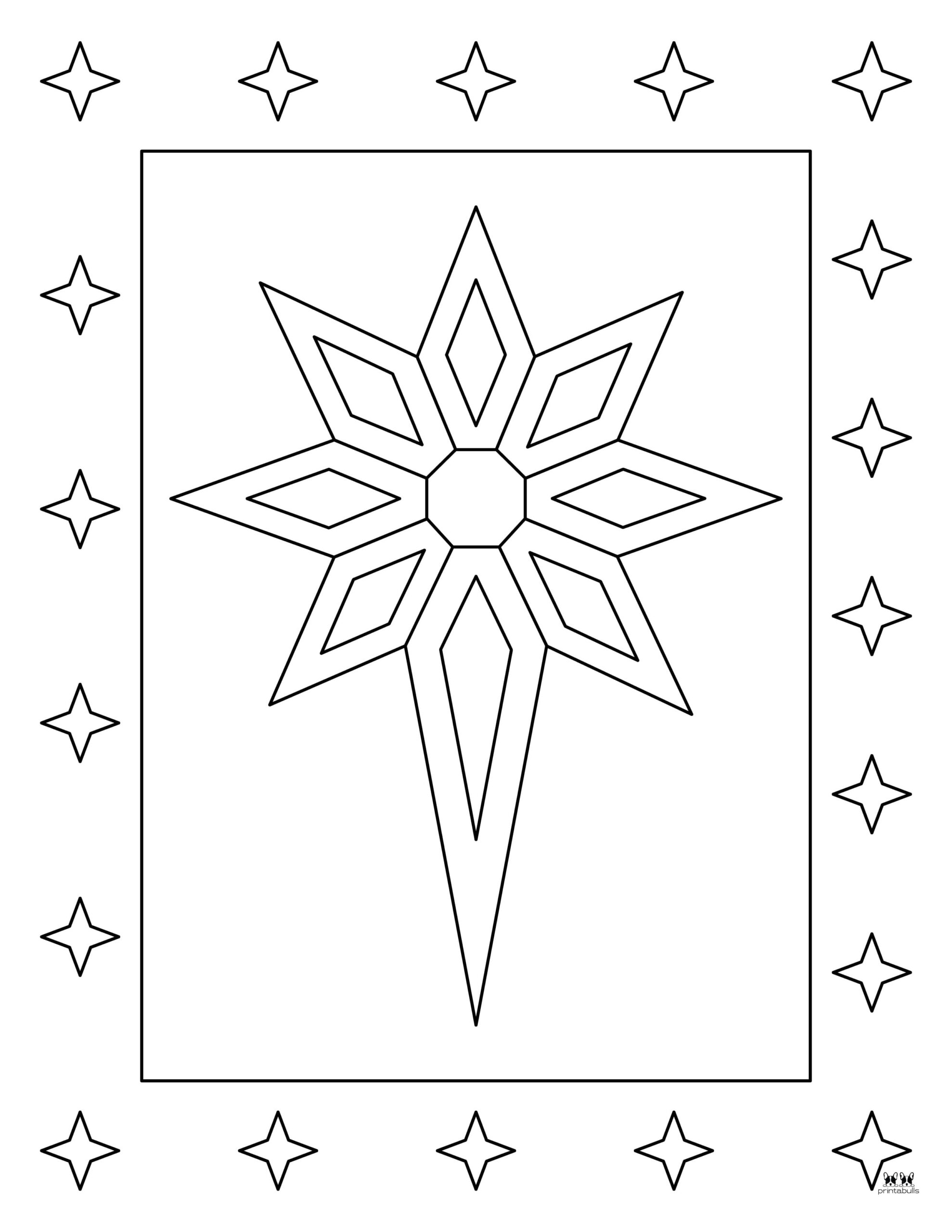 Christmas Stars 25 FREE Printables - Printable Christmas Star Coloring Page 14 Scaled 