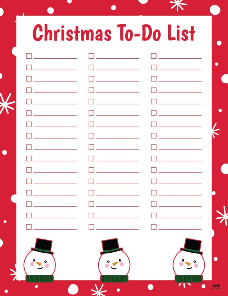 Christmas To Do Lists - 10 FREE Lists | Printabulls