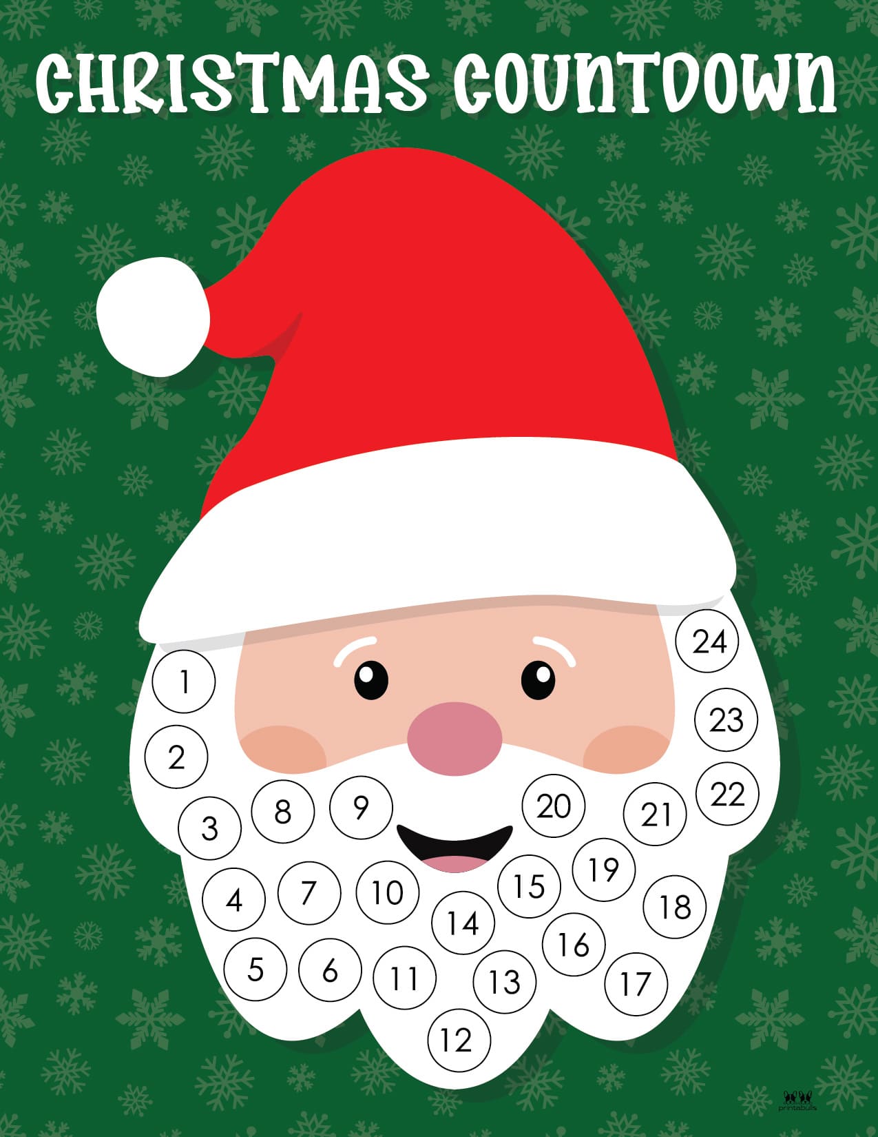 Santa Beard Countdown Calendars 10 Pages Printabulls