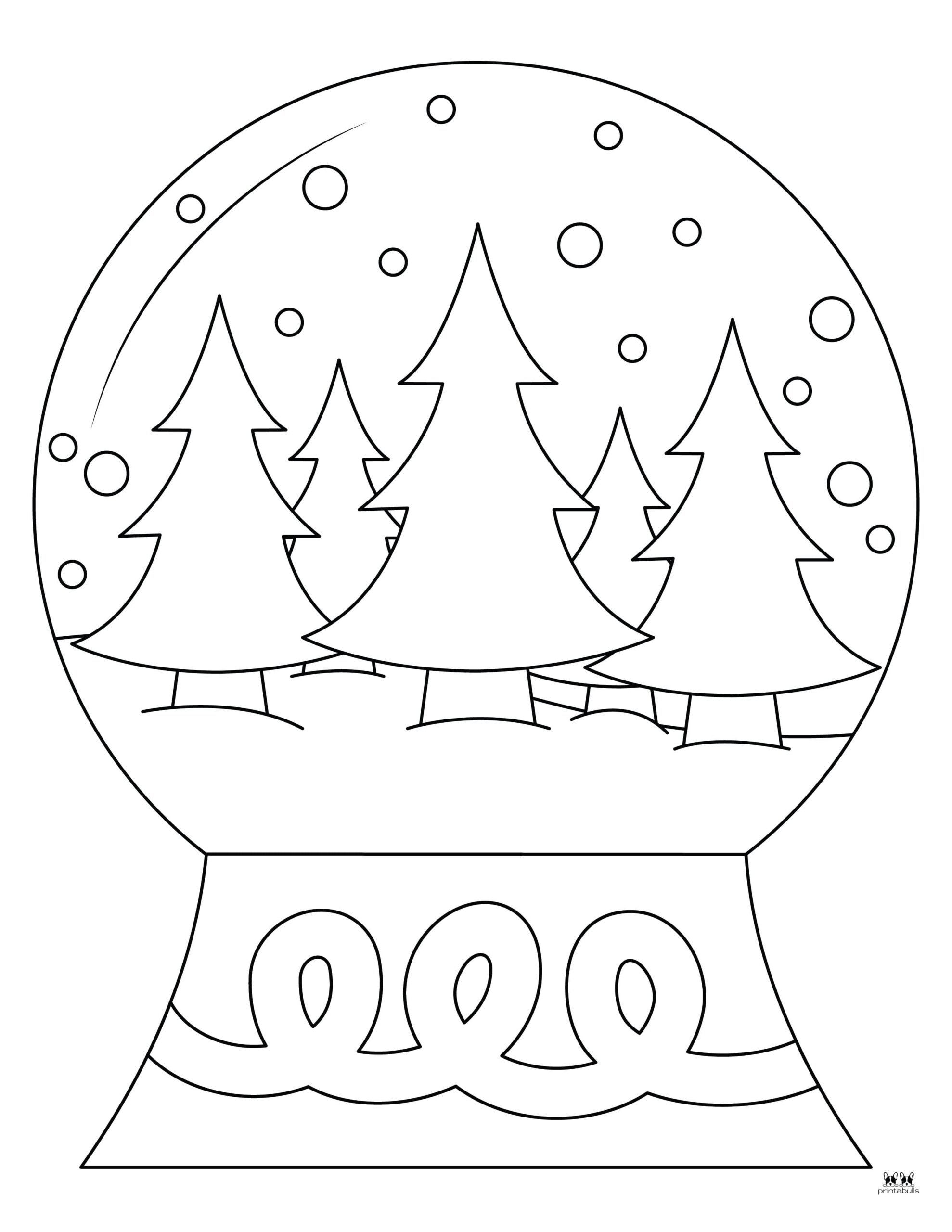 Snow globe coloring pages templates 25 pages printabulls