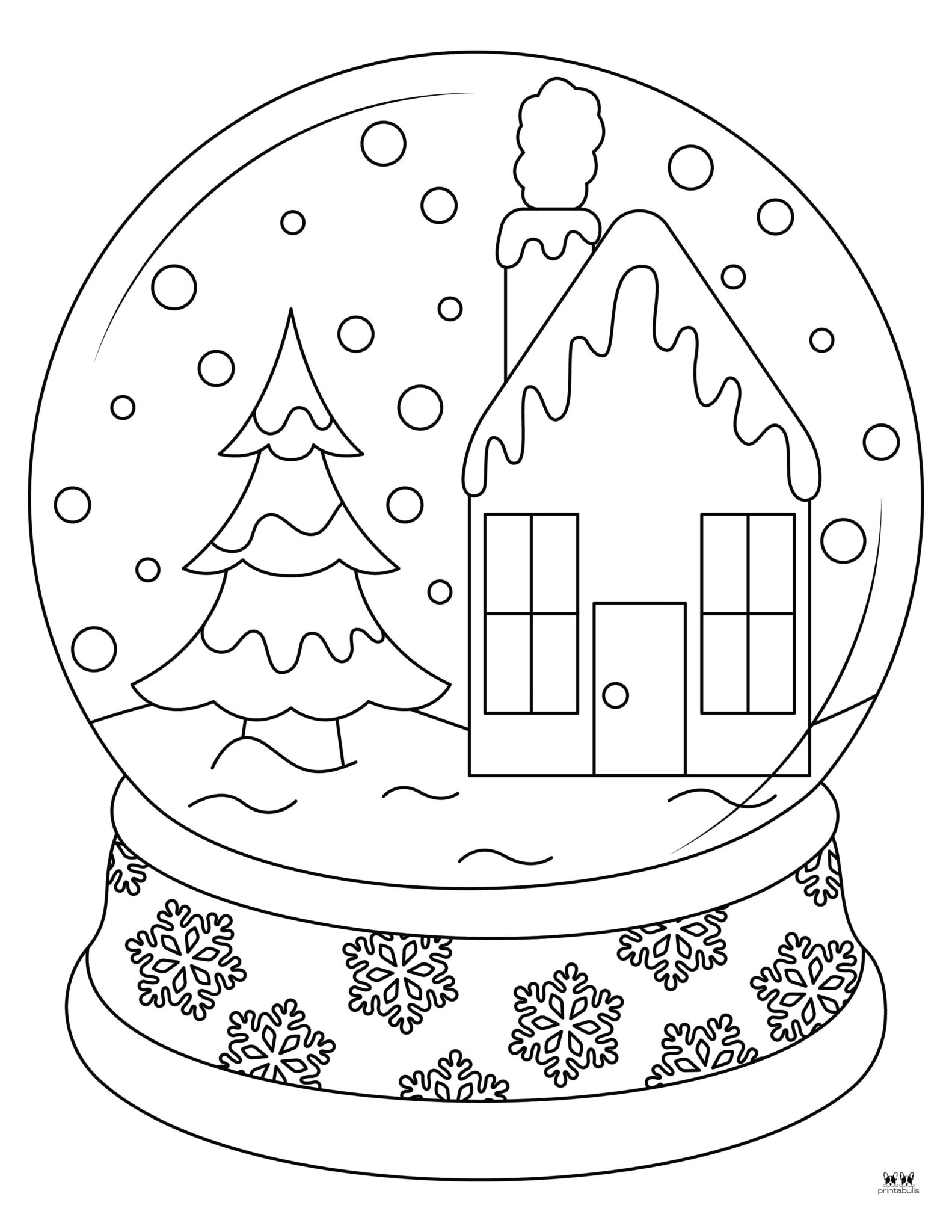 Snow Globe Coloring Pages amp Templates - Printable Snow Globe Coloring Page 10 1583x2048 