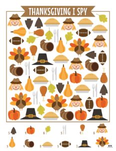 Thanksgiving I Spy Printables - 8 FREE Pages | Printabulls