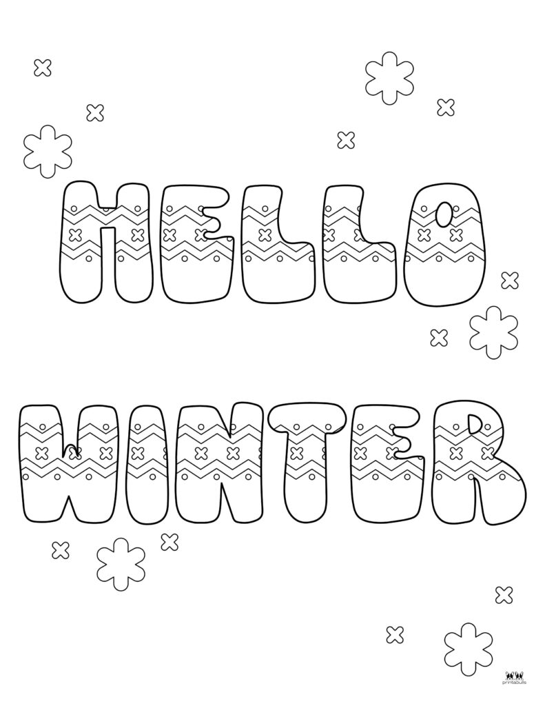 Winter Coloring Pages, Hello Winter January Activities Coloring Book for  Adults