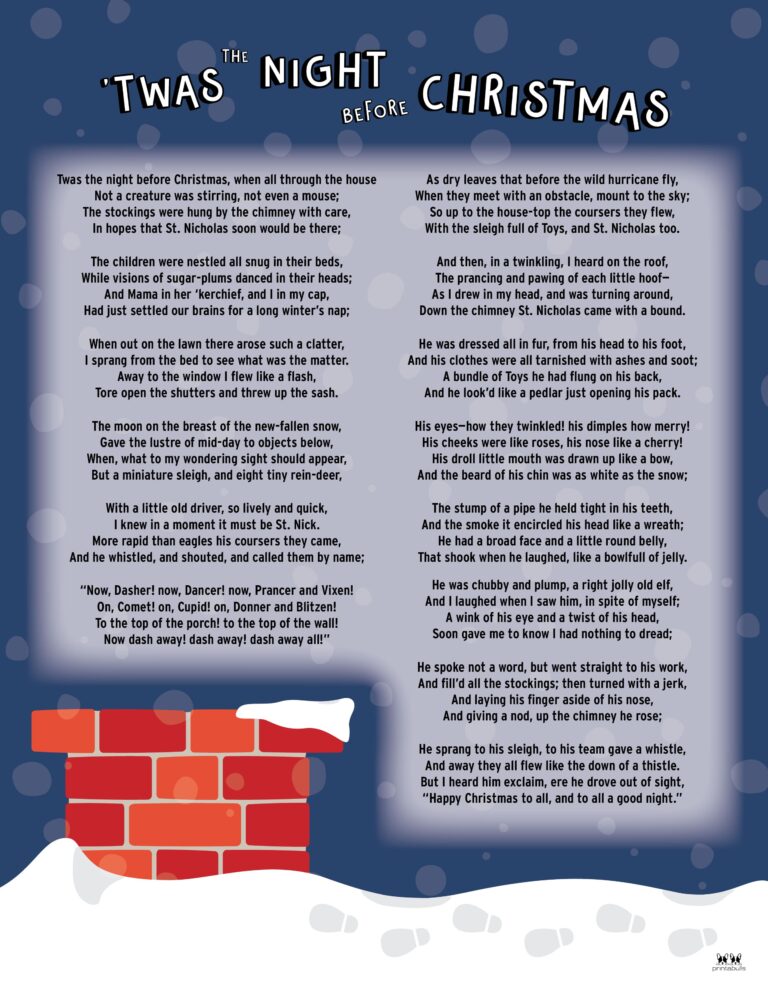 Twas The Night Before Christmas - Twas The Night Before Christmas Printable 4 768x994 