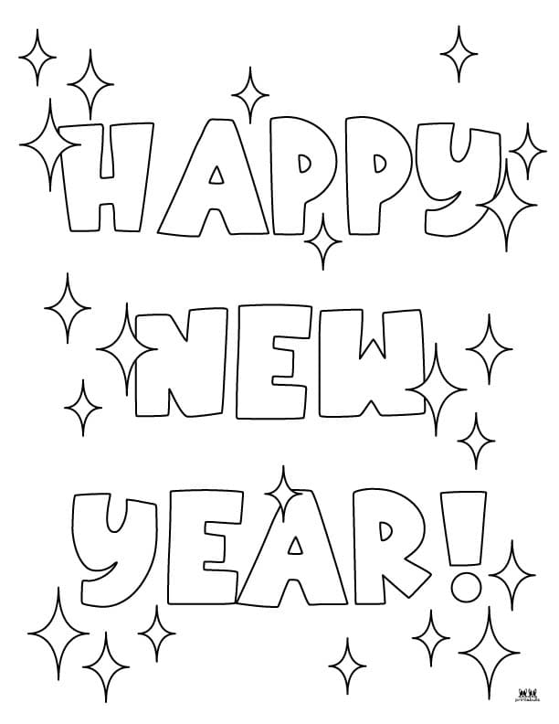 New Year Coloring Pages 40 FREE Pages Printabulls