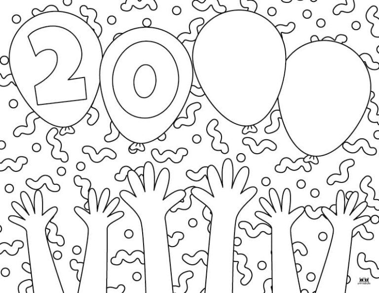 New Year Coloring Pages - 40 FREE Pages | Printabulls
