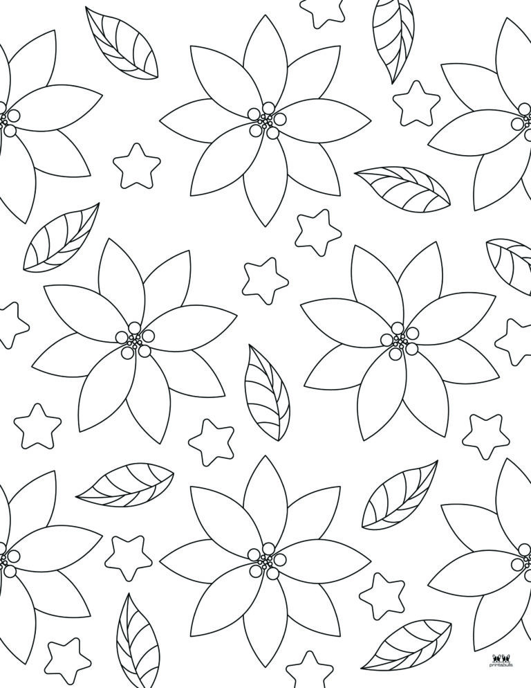 Poinsettia Coloring Pages &amp; Templates - FREE | Printabulls