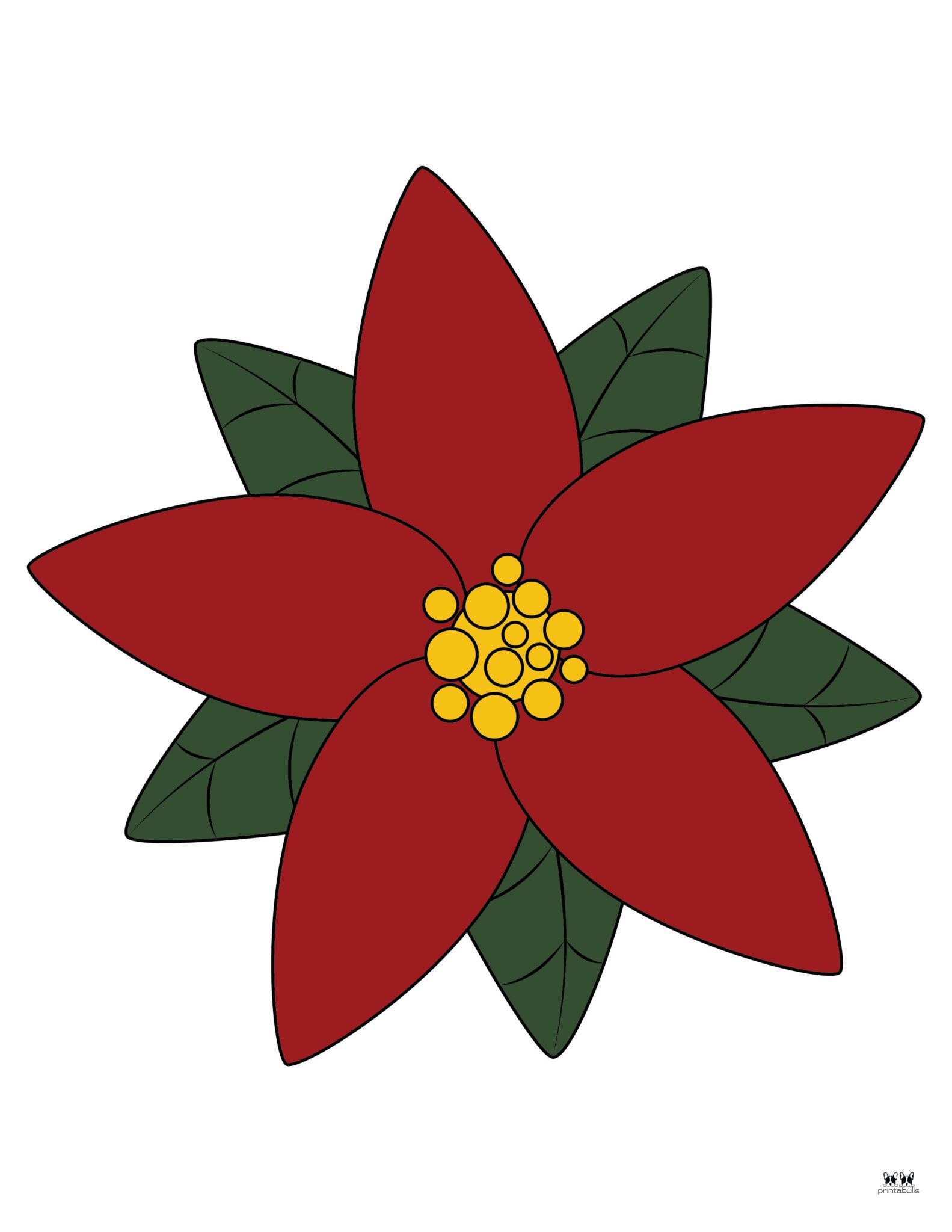 Poinsettia Coloring Pages &amp; Templates - FREE | Printabulls