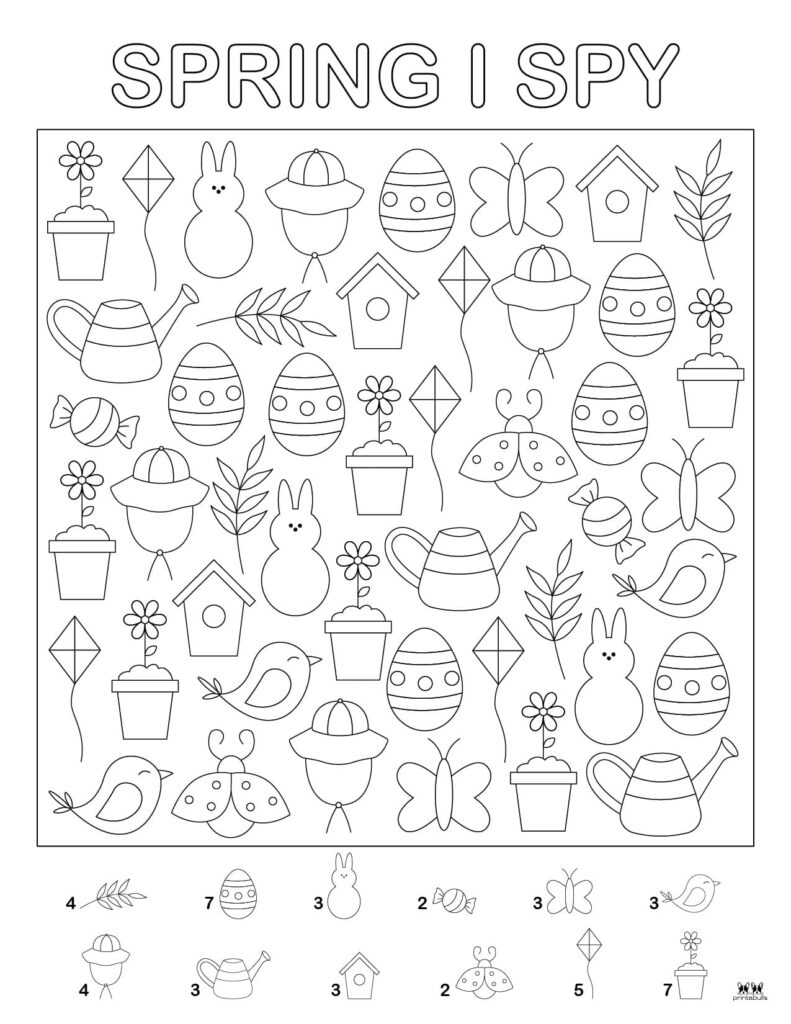 Spring I Spy 4 FREE Printables Printabulls