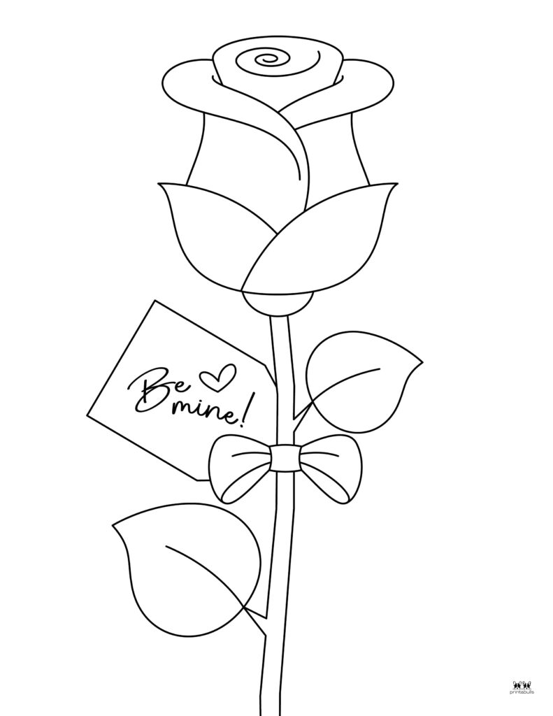 Valentine Rose Coloring Pages