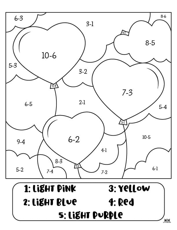 valentine-s-day-color-by-number-20-pages-printabulls