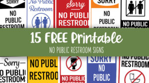 No Public Restroom Signs - 15 FREE Signs | Printabulls
