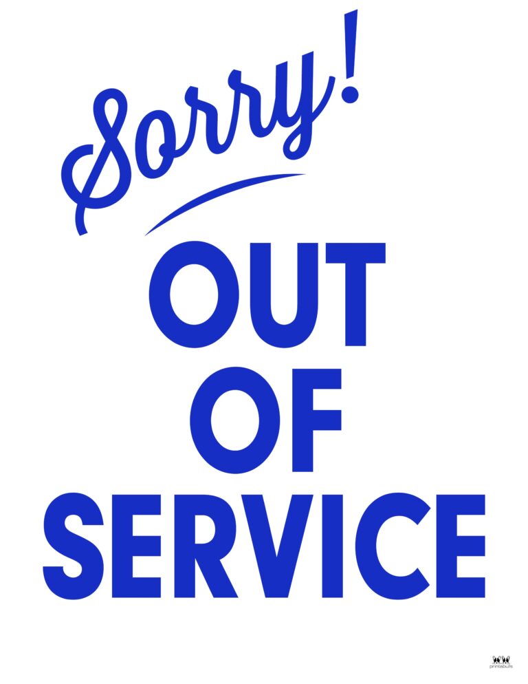 Out Of Service Signs 25 FREE Printables Printabulls