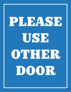 Please Use Other Door Signs - 15 FREE Signs | Printabulls