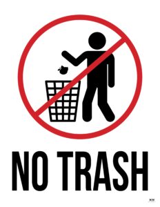 Trash Signs - 20 FREE Printables | Printabulls
