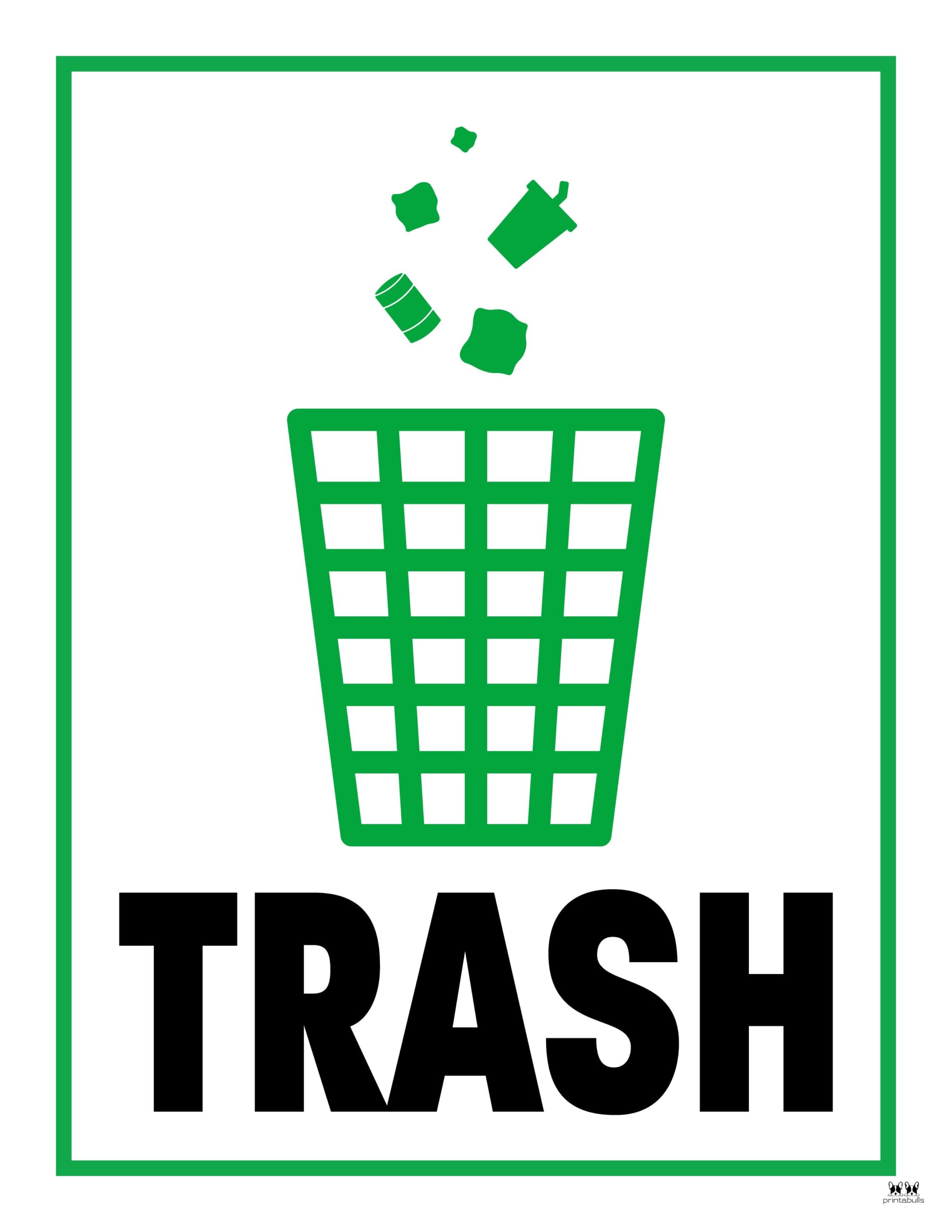 Trash Signs 20 FREE Printables Printabulls
