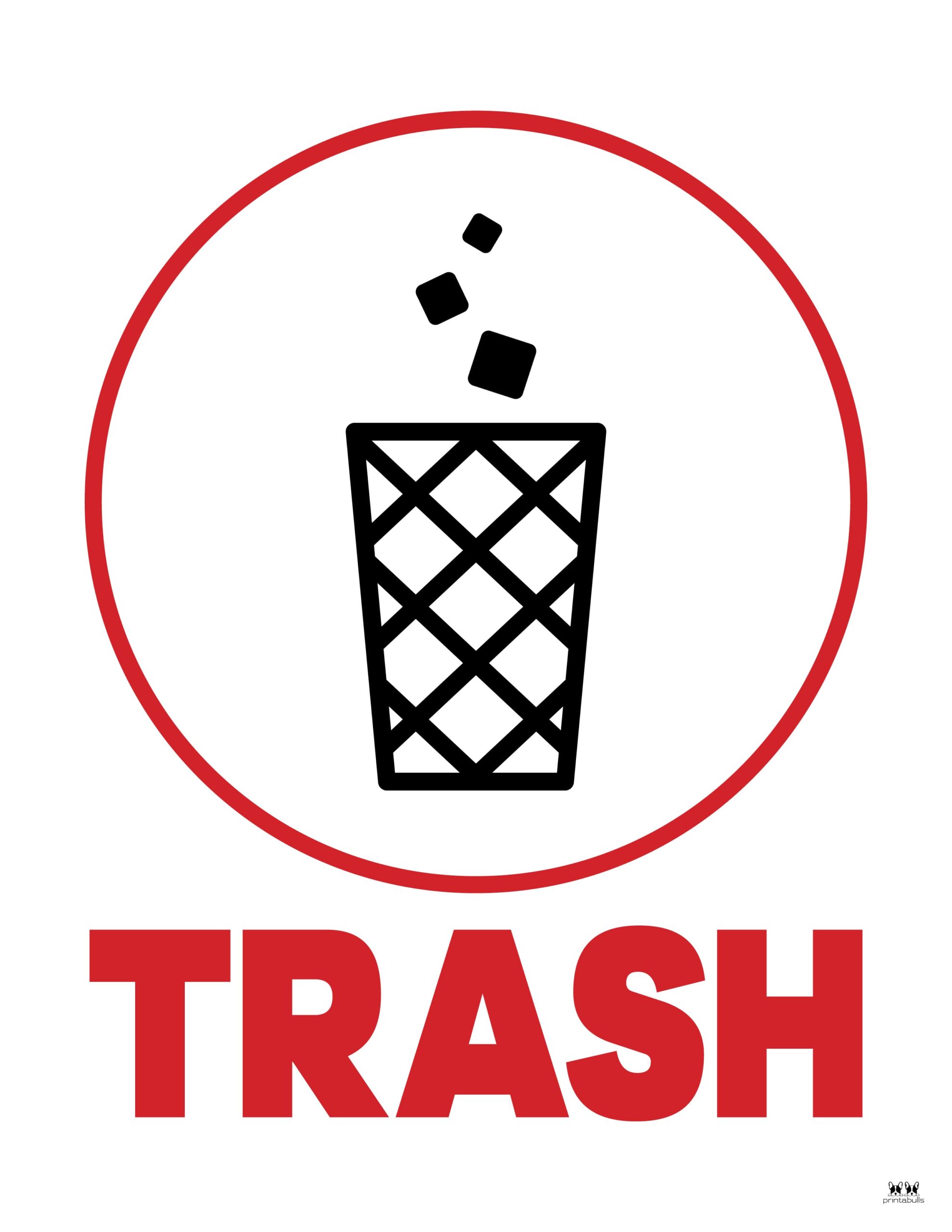 Trash Signs 20 FREE Printables Printabulls