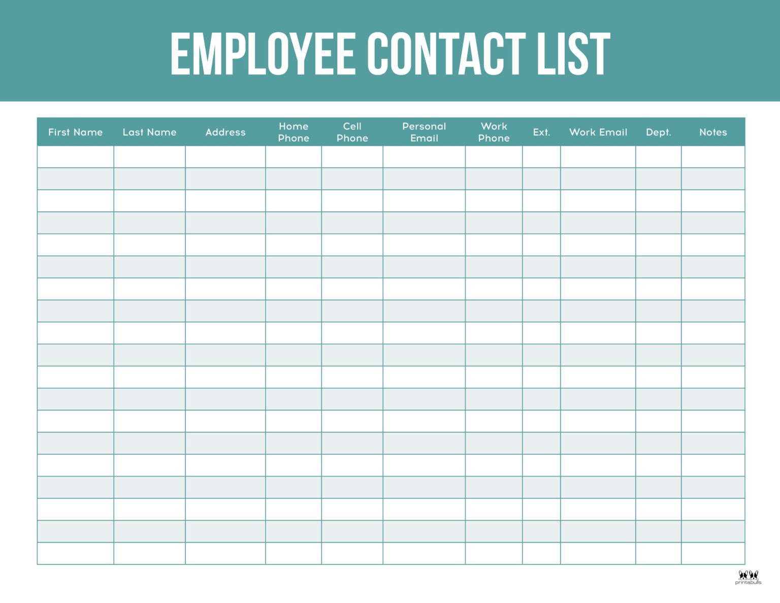 Contact List Templates - 20 FREE Printables | Printabulls
