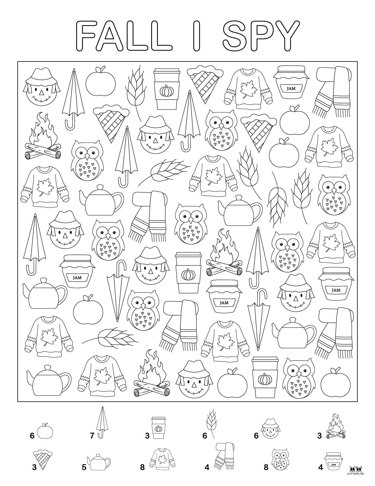 Fall I Spy 4 FREE Printables Printabulls