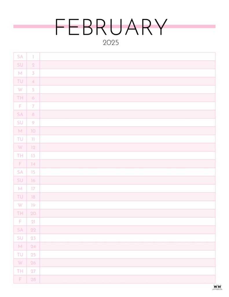 February 2025 Calendars - 107 FREE Printables 182 Printable-February-2025-Calendar-Style-63