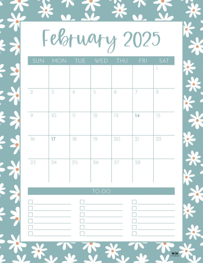 February 2025 Calendars - 107 FREE Printables 155 Printable-February-2025-Calendar-Style-77