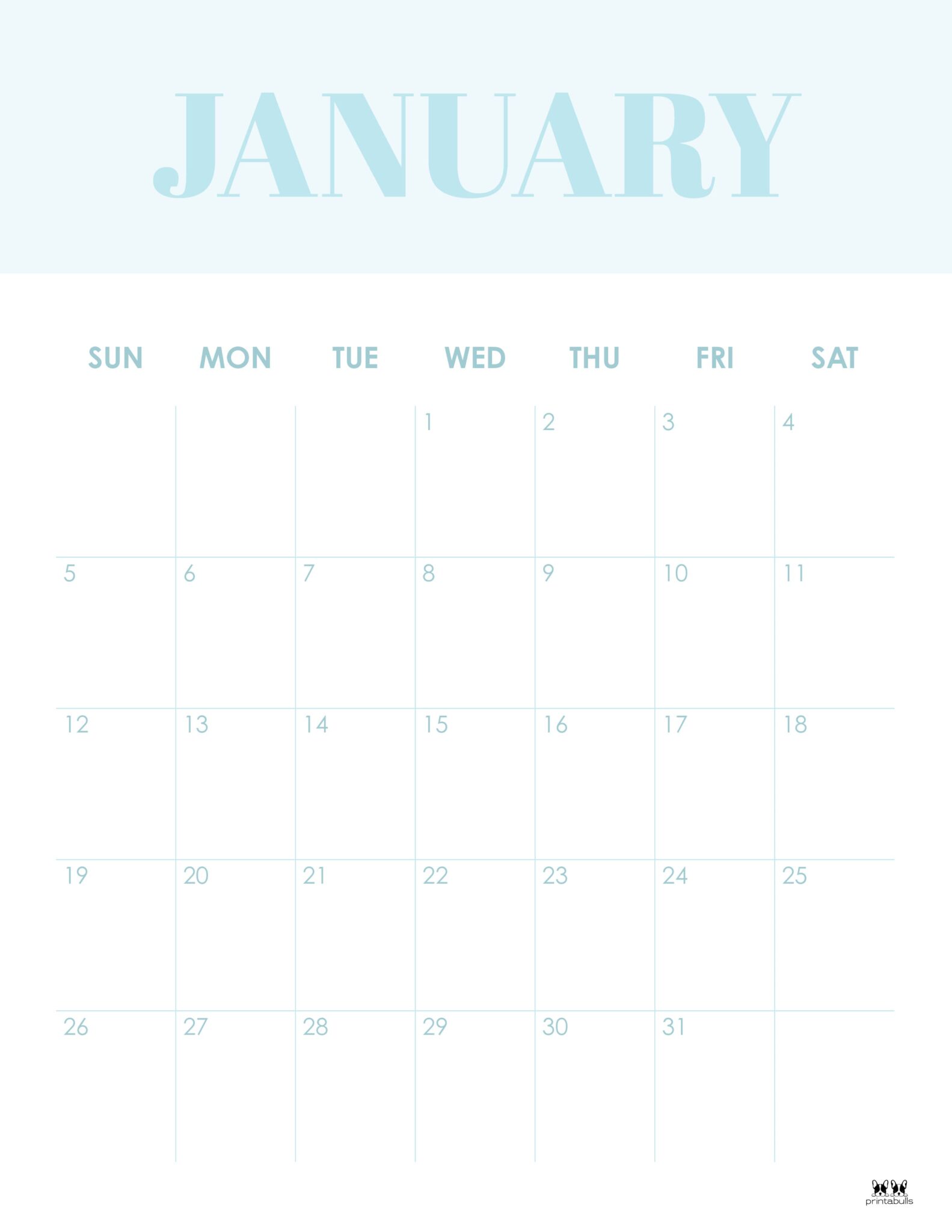 January 2025 Calendars - 107 FREE Printables | Printabulls